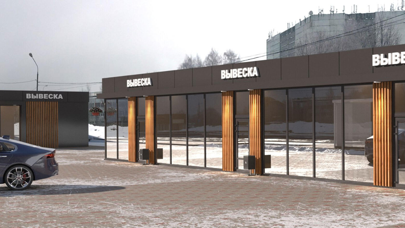 Визуализация нестационарного торгового объекта.